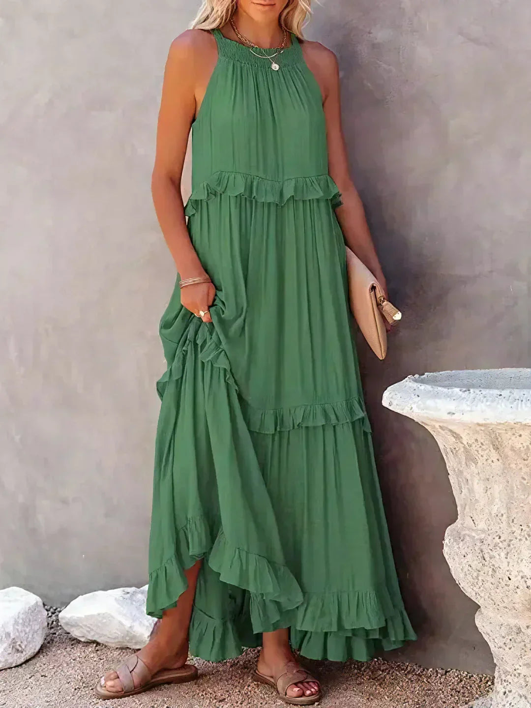 Kirsten - Elegant Ruffle Maxi Dress