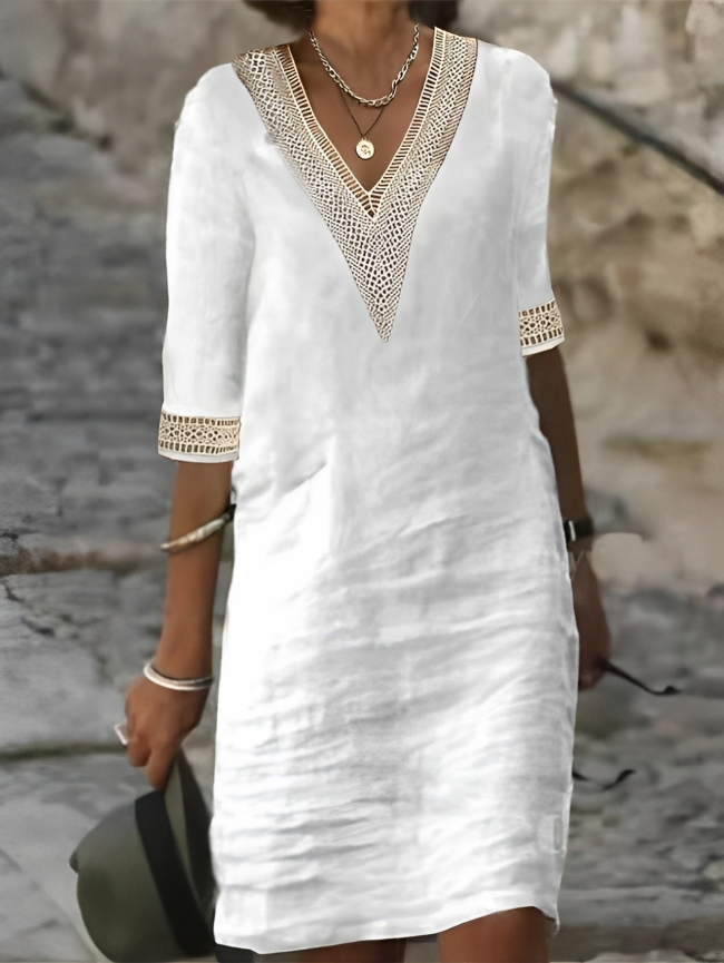 Odessa - Elegant V-Neck Dress