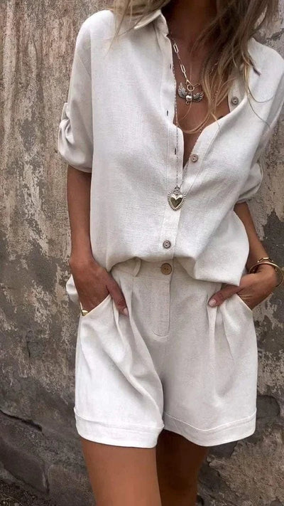 Noelene - Chic Two-Piece Linen Outfit