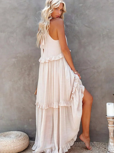 Katy - Breezy Sunshine Halter Maxi Dress