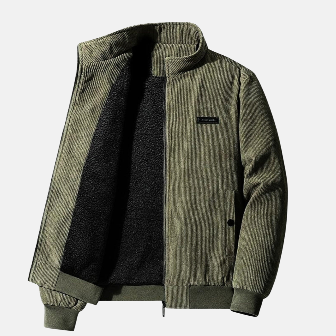 Arlo Sherpa-lined Ribbed Velvet Jacket