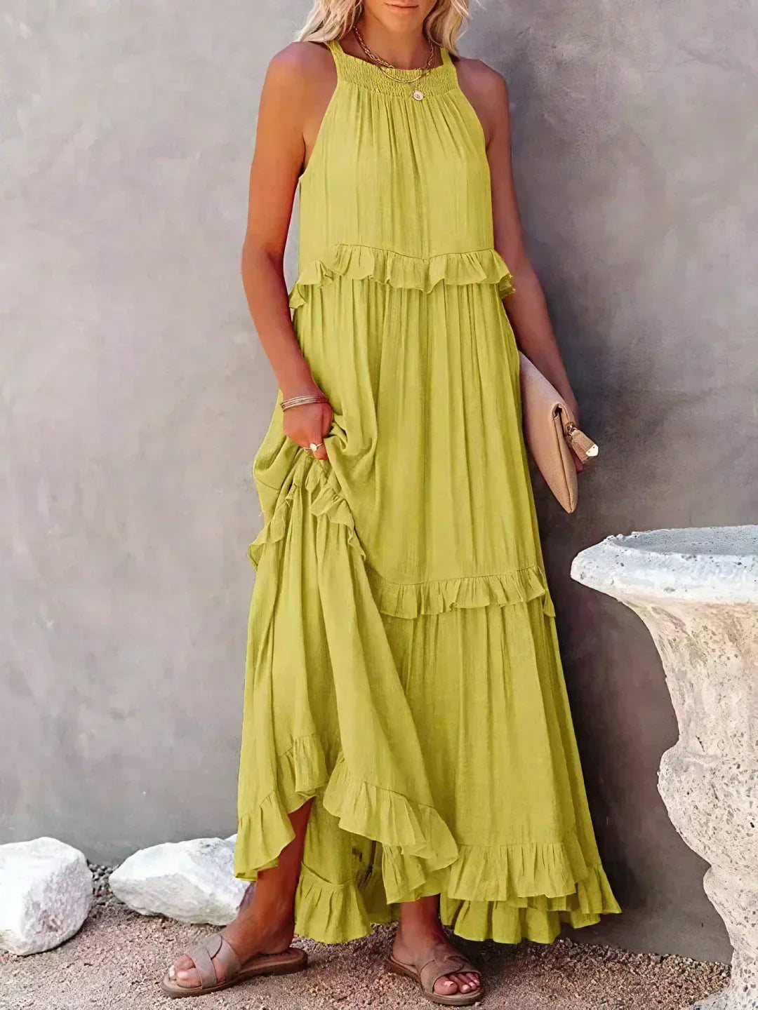 Kirsten - Elegant Ruffle Maxi Dress