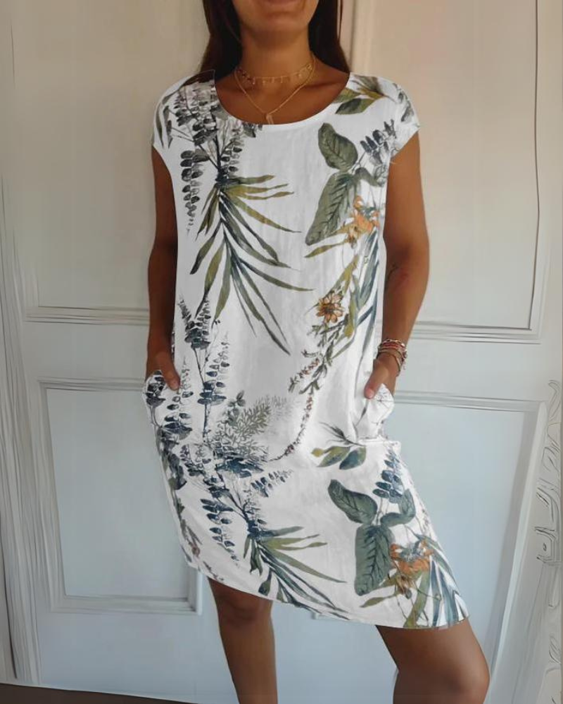 Monica - Printed Round Neck Dress