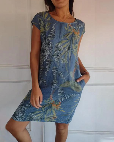 Monica - Printed Round Neck Dress