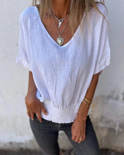 Coleen - V-Neck Linen Blouse (1+1 FREE)