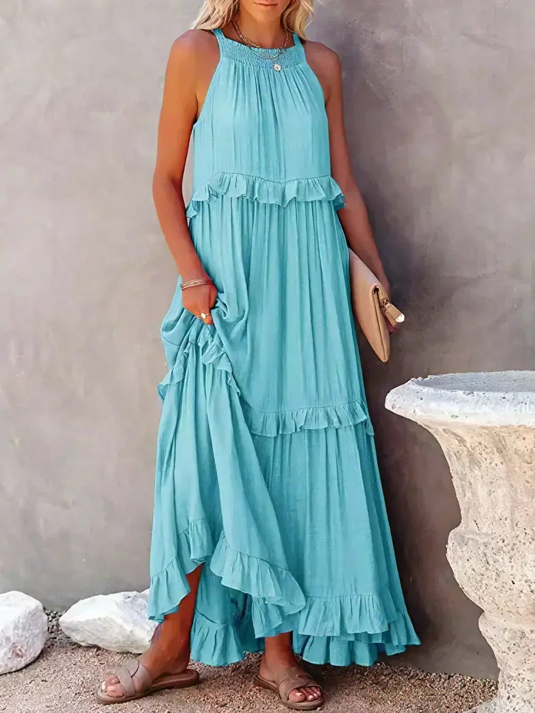 Kirsten - Elegant Ruffle Maxi Dress