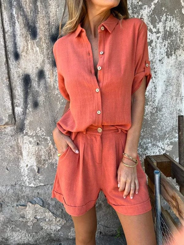 Noelene - Chic Two-Piece Linen Outfit