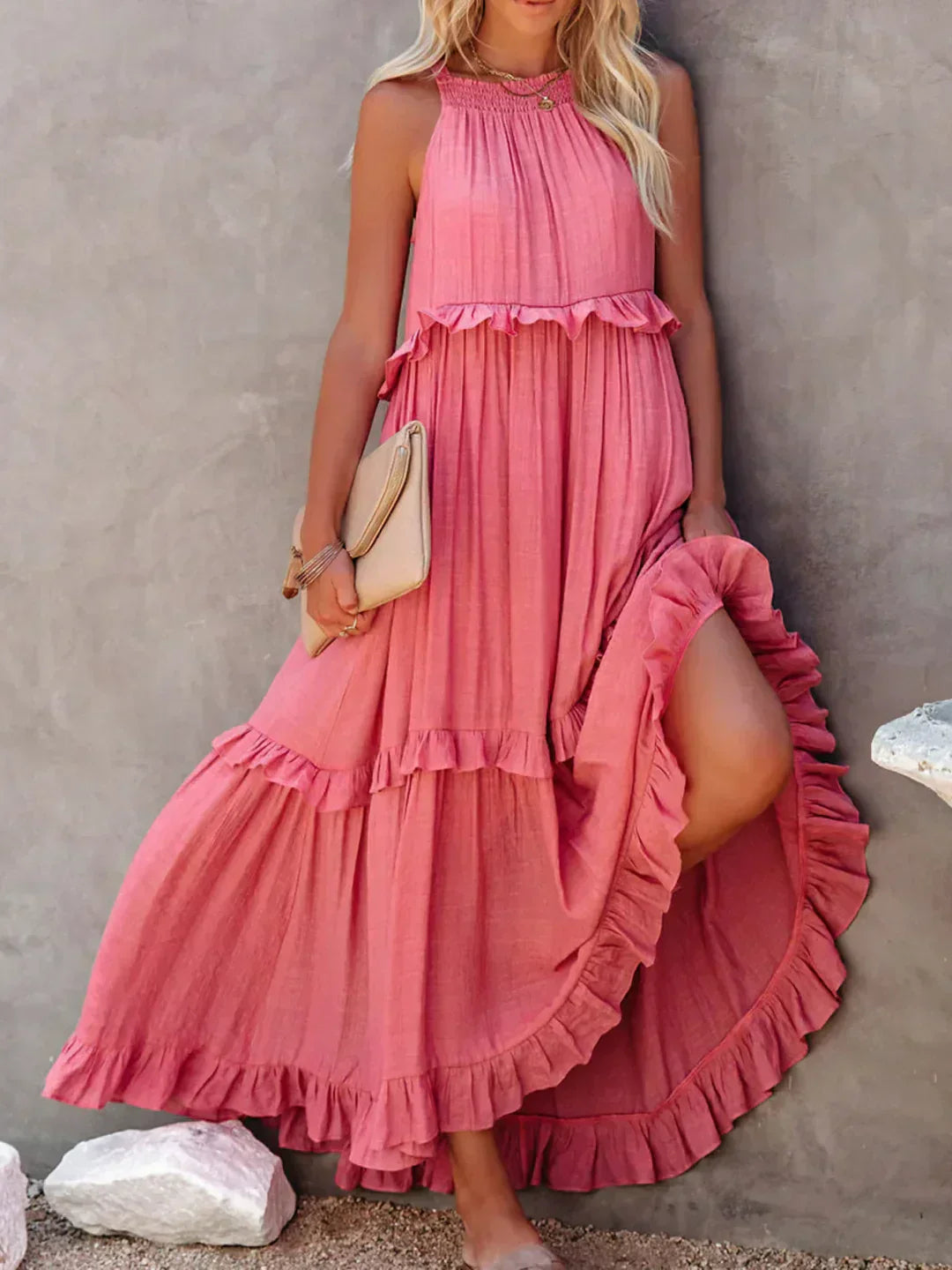 Kirsten - Elegant Ruffle Maxi Dress