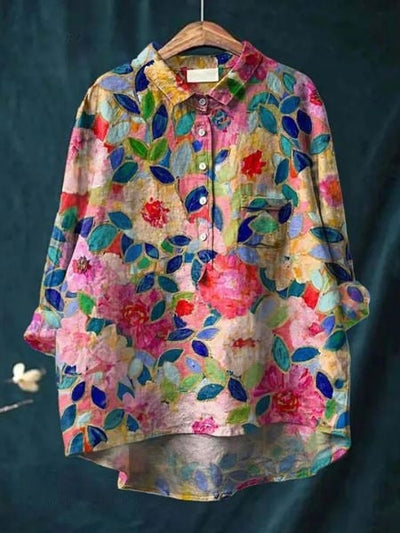 Daphne - Chic Floral Print Blouse