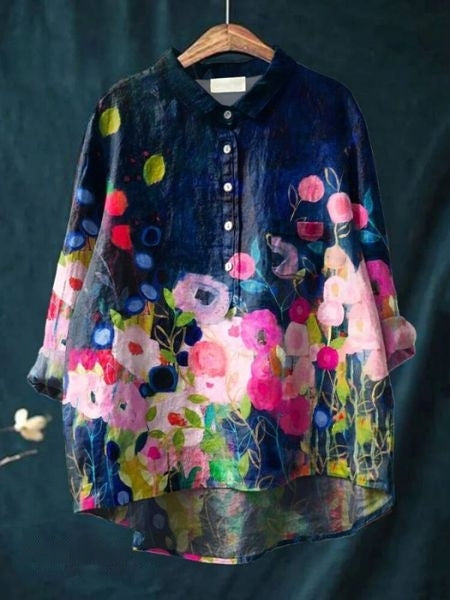 Daphne - Chic Floral Print Blouse