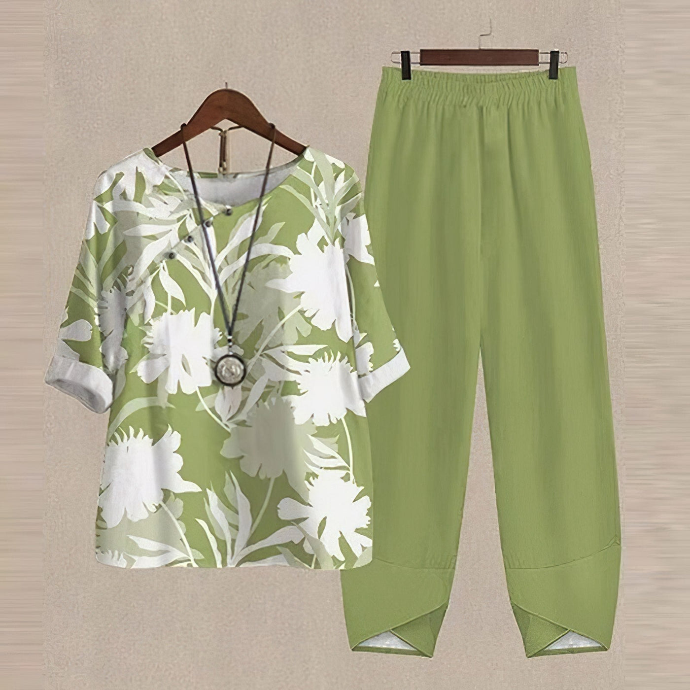 Eveline - Chic Relaxed Shirt and Pants Set