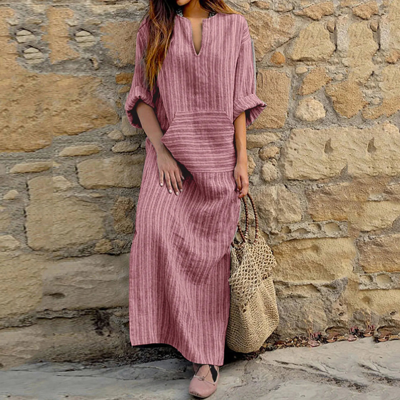 Abigail - Chic Striped Maxi Dress