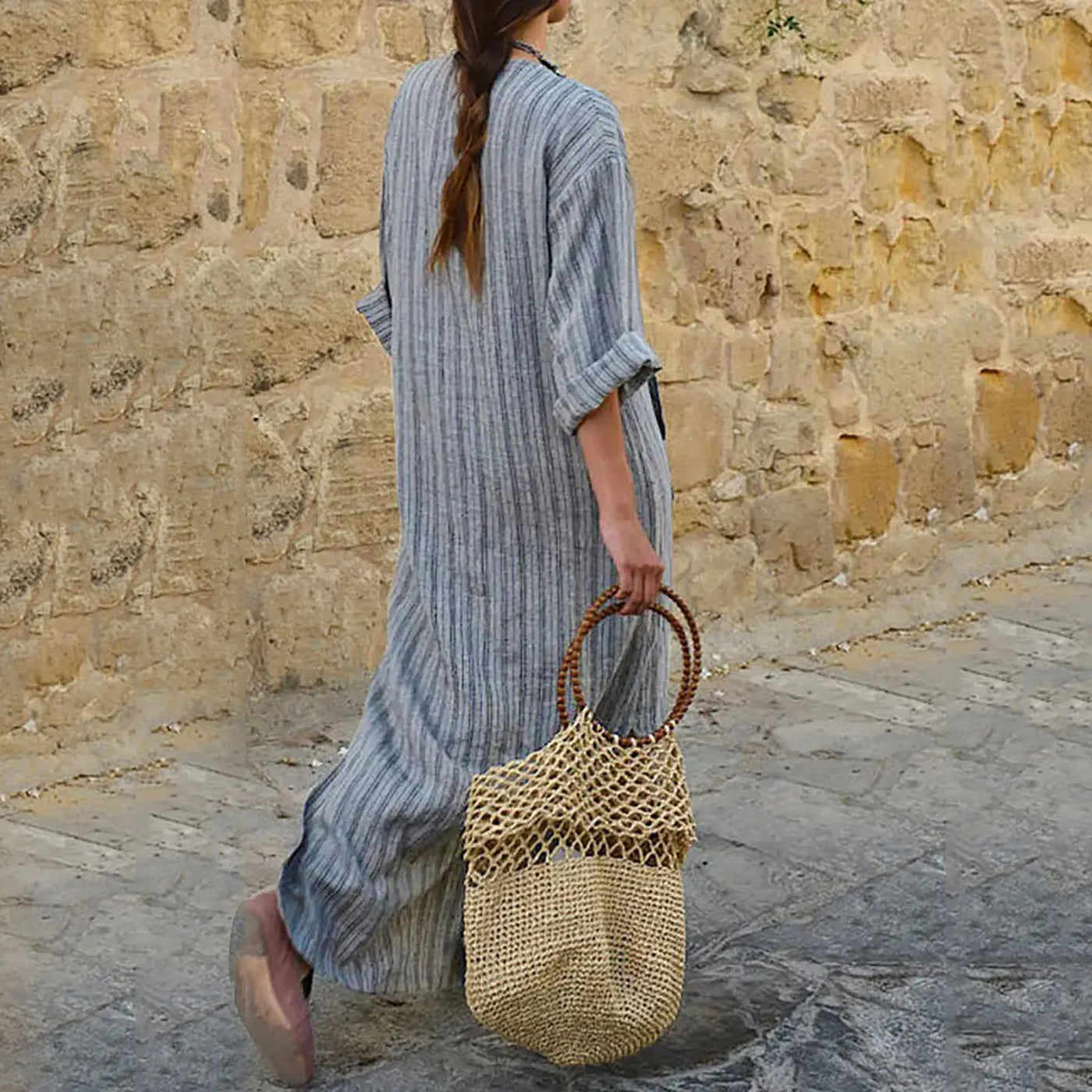 Abigail - Chic Striped Maxi Dress