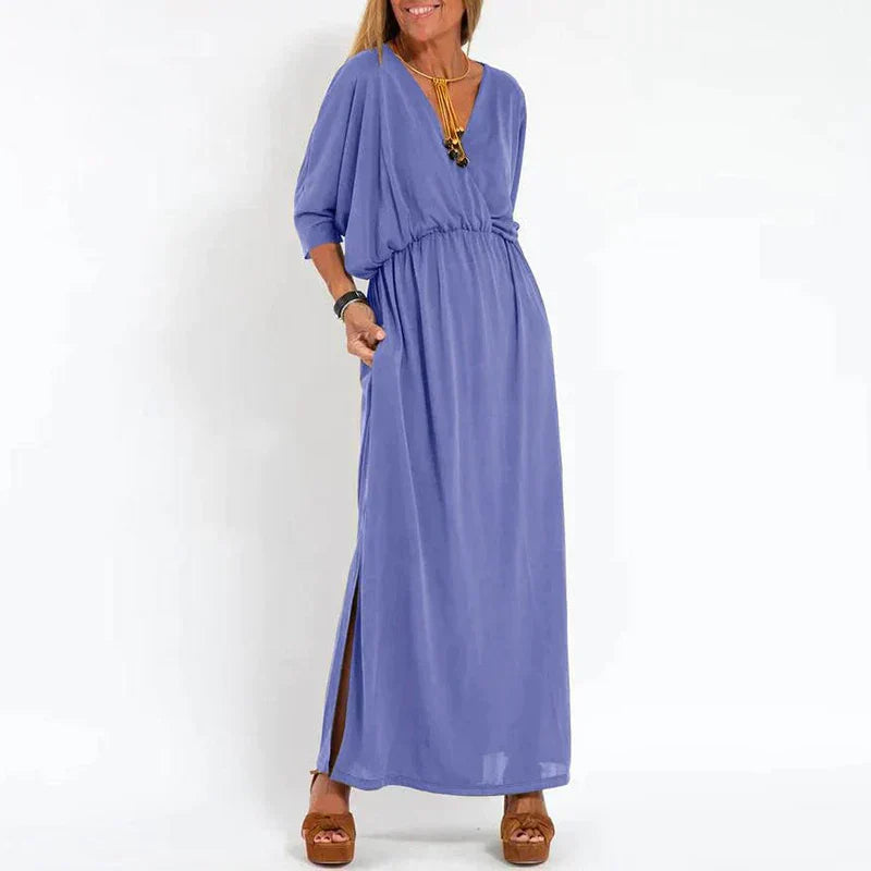 Deanna - Vintage Side-Slit Maxi Dress