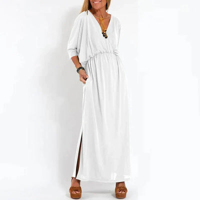 Deanna - Vintage Side-Slit Maxi Dress