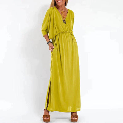 Deanna - Vintage Side-Slit Maxi Dress