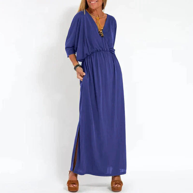 Deanna - Vintage Side-Slit Maxi Dress