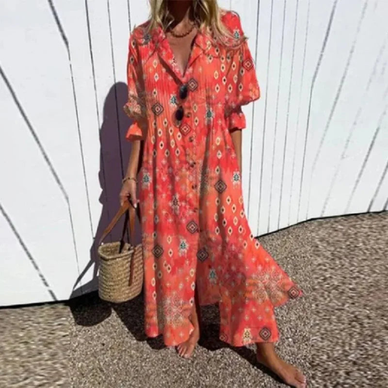 Dominique - Boho Chic Maxi Dress