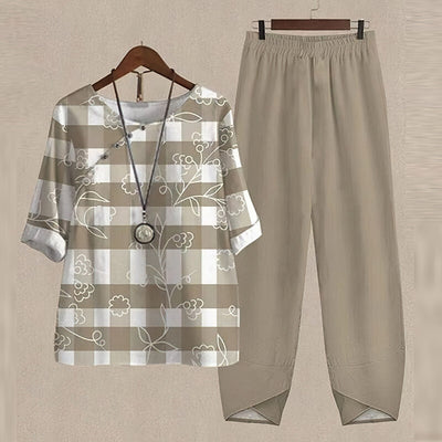 Eveline - Chic Relaxed Shirt and Pants Set