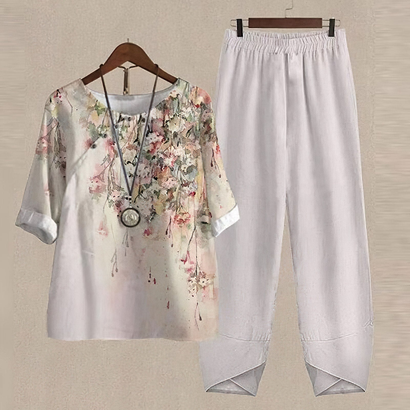 Eveline - Chic Relaxed Shirt and Pants Set