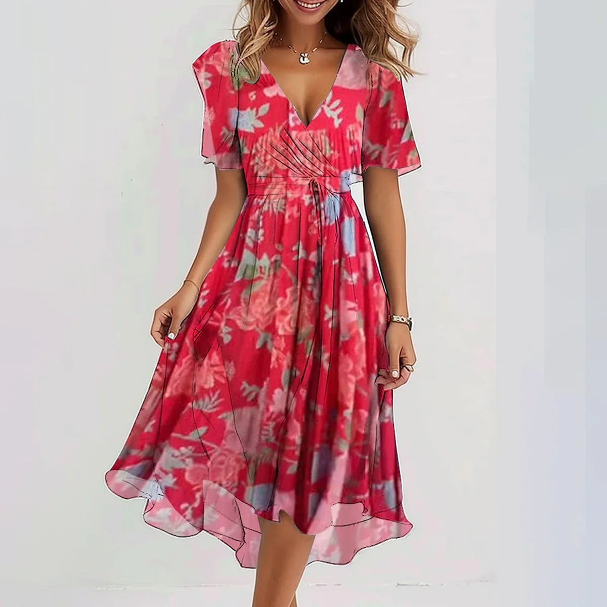 Shirley - Chic Bohemian Midi Dress