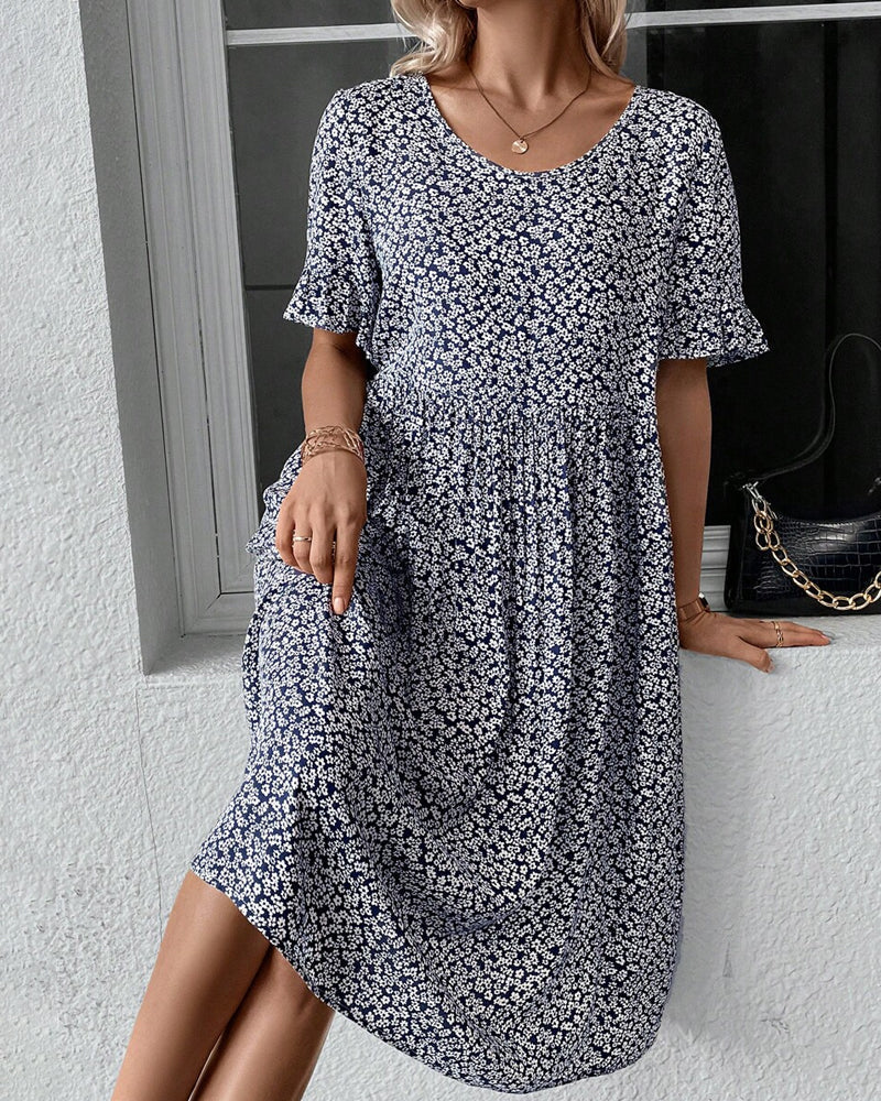 Jeannette - Graceful Floral Midi Dress