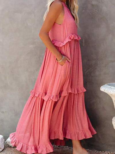 Kirsten - Elegant Ruffle Maxi Dress