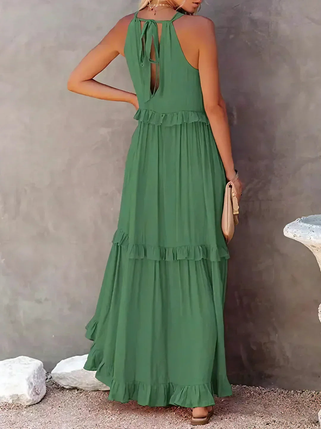 Katy - Breezy Sunshine Halter Maxi Dress