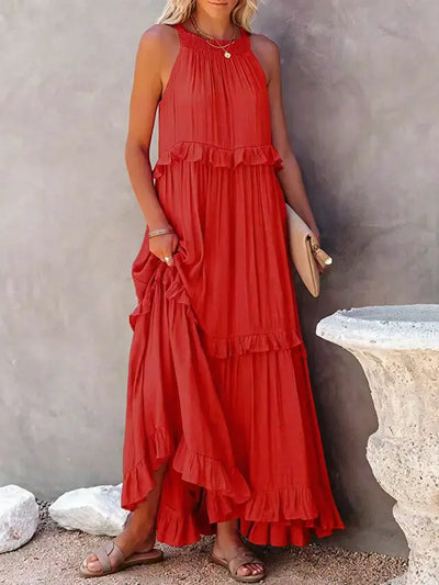 Kirsten - Elegant Ruffle Maxi Dress