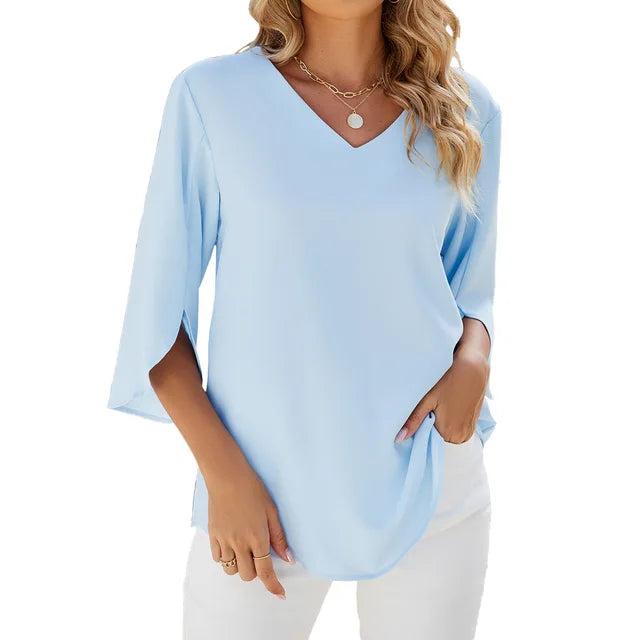 Matilda - Relaxed V-Neck Blouse