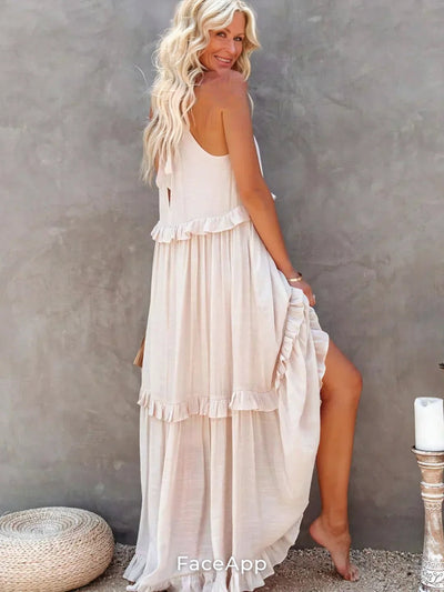 Kirsten - Elegant Ruffle Maxi Dress