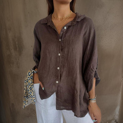 Clarice - Classic Linen Blouse