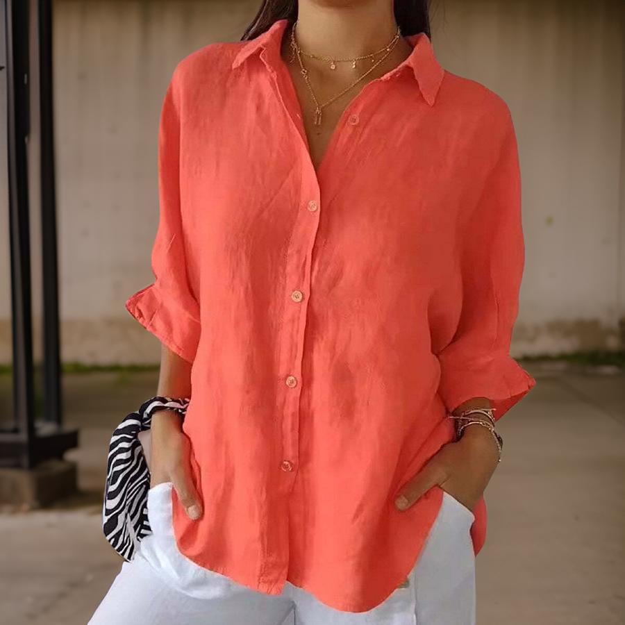 Clarice - Classic Linen Blouse