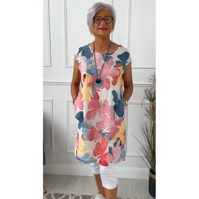 Kristy - Butterfly Print Comfort Dress